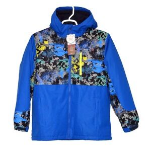 Swiss Tech Boys Reversible 3 in 1 Coat Blue & Multi Hooded Size XXL (18) Nwts